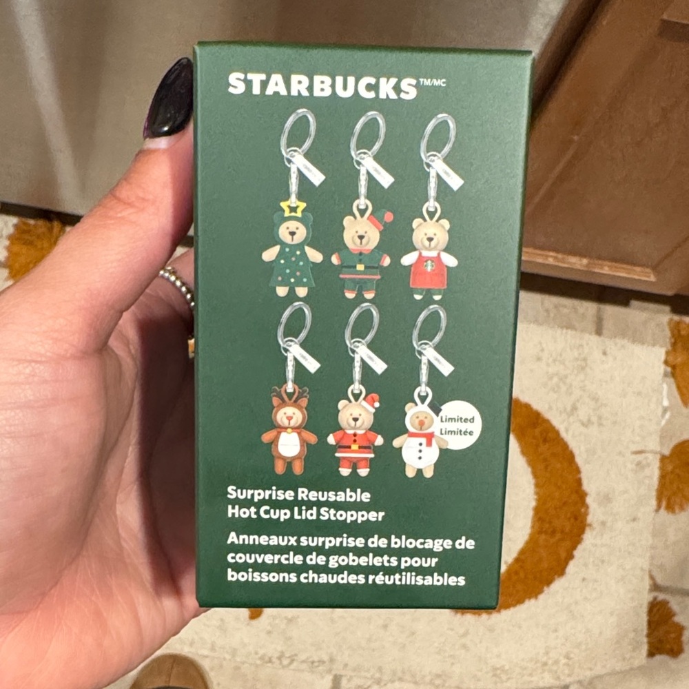 Starbucks Festive Bear Lid Stoppers Set